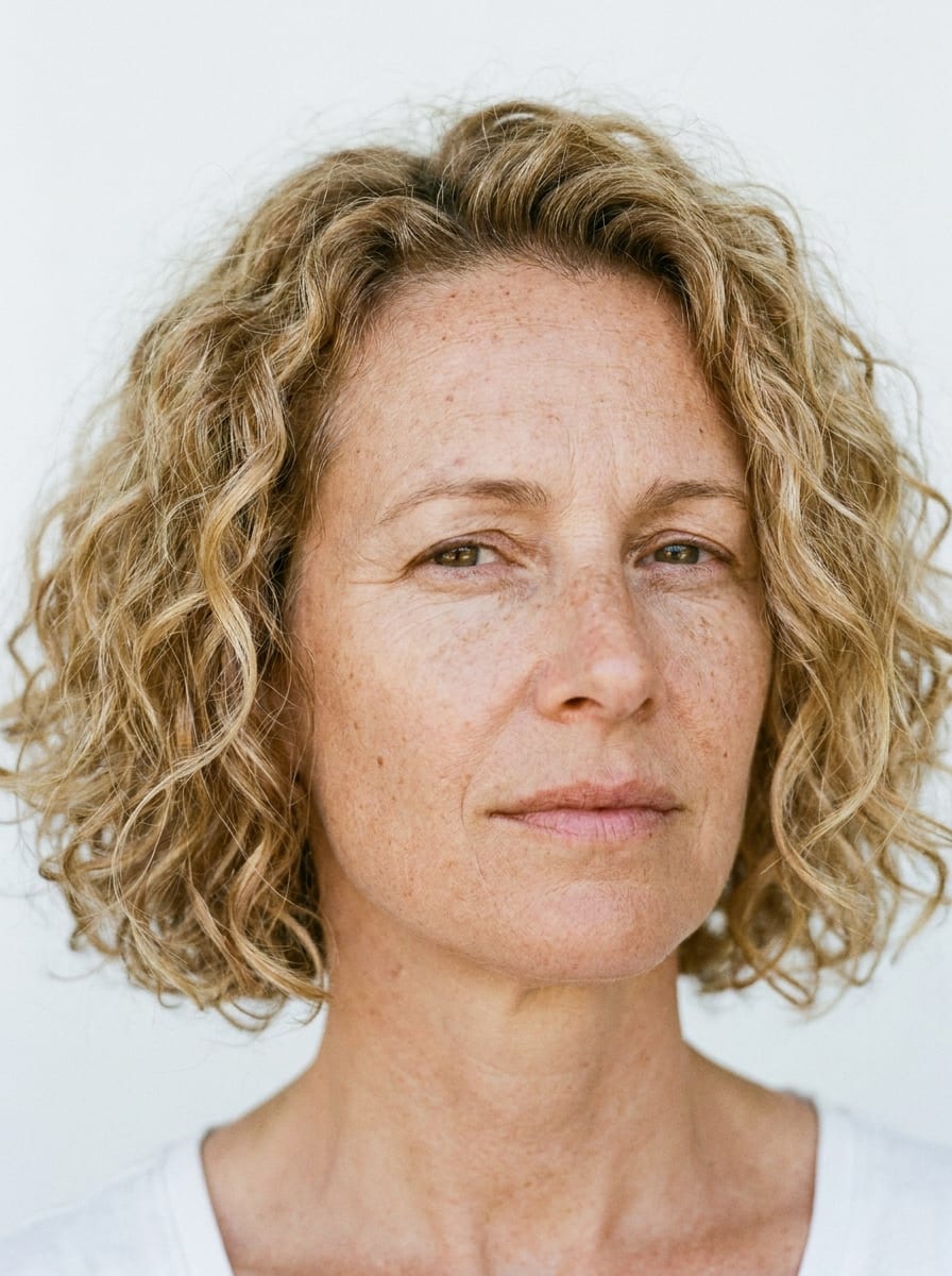 Blonder kurzer Locken-Bob - Blonde Kurzhaarfrisur